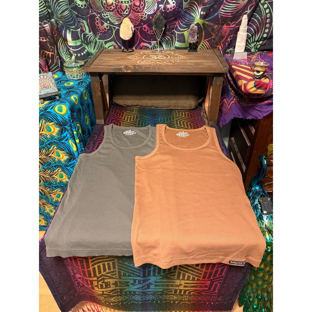Raw gear ribbed tank tops